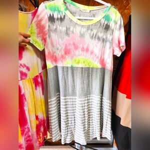 A.gain Tie Dye Dress, Small